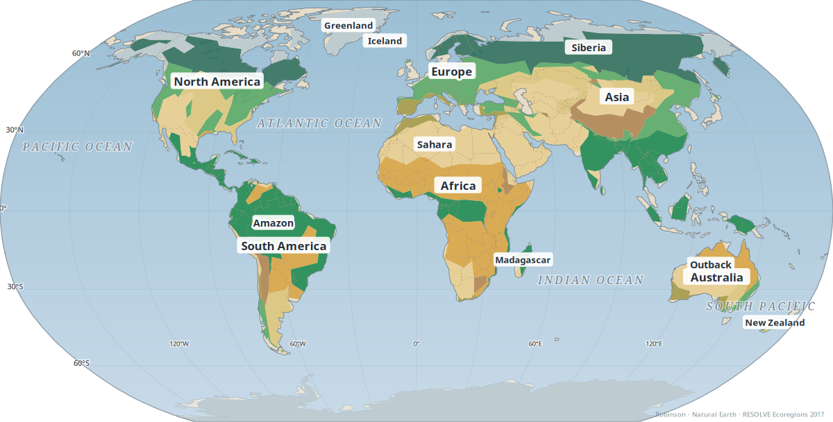 Biomes & ecosystems — geography reference map