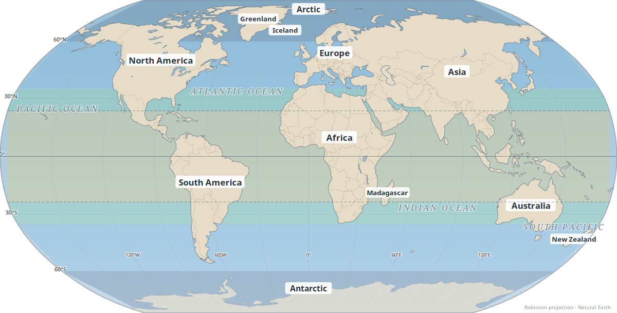 Climate zones — geography reference map